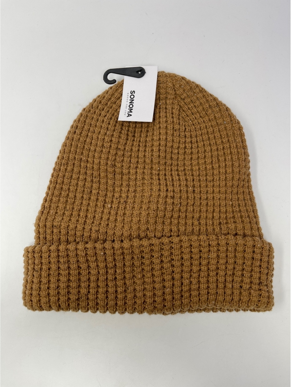 Sonoma Goods For Life Chunky Knit Cuffed Beanie Hat Mustard Tan Camel NWT